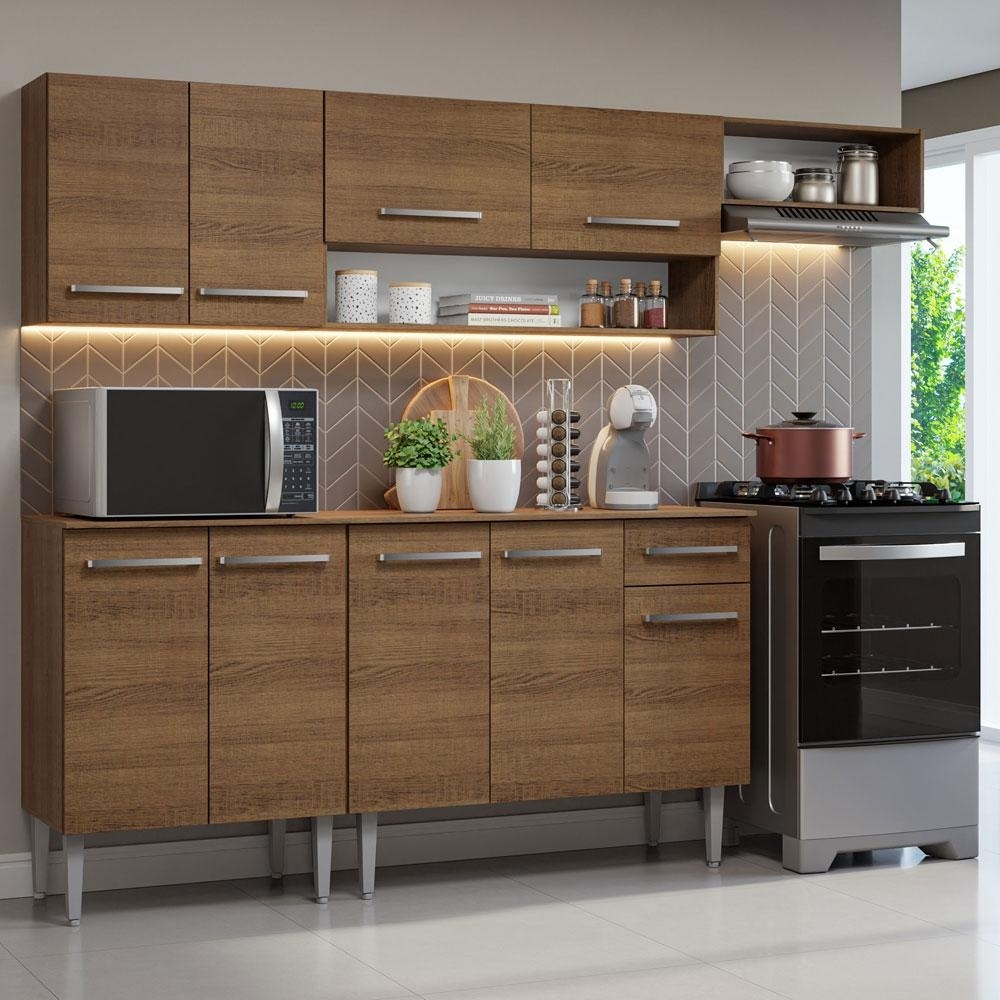 Armário de Cozinha Compacta 229cm Rustic Emilly Madesa 13 - Home & Living