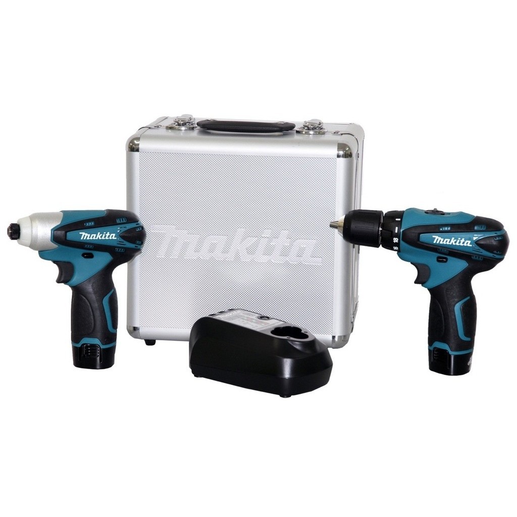 Makita LCT204 = Furadeira DF330D + Parafusadeira Impacto TD090D + 02 baterias + maleta + carregador bivolt