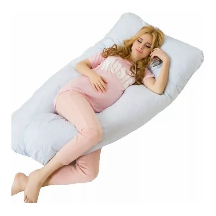 Travesseiro Gestante De Corpo Gravida Almofada Amamentação S Cor Branco