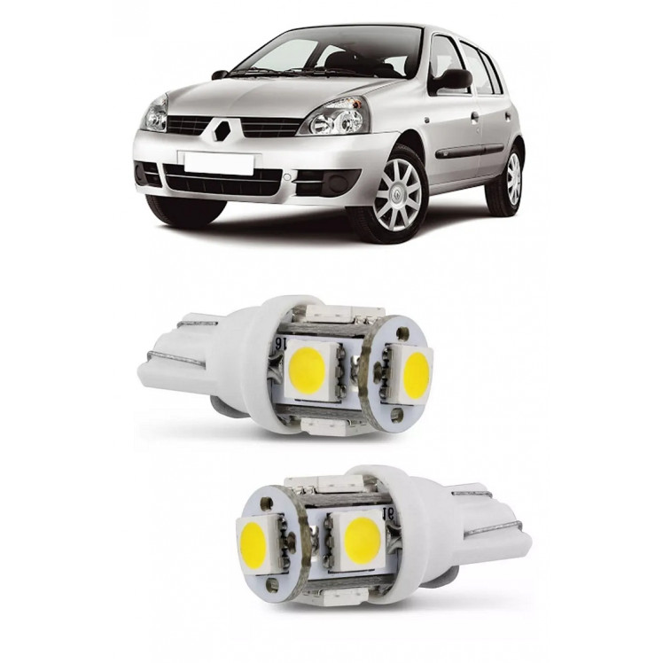 Par Lampada Pingo T10 5 LED Torre Clio Farol Teto Placa