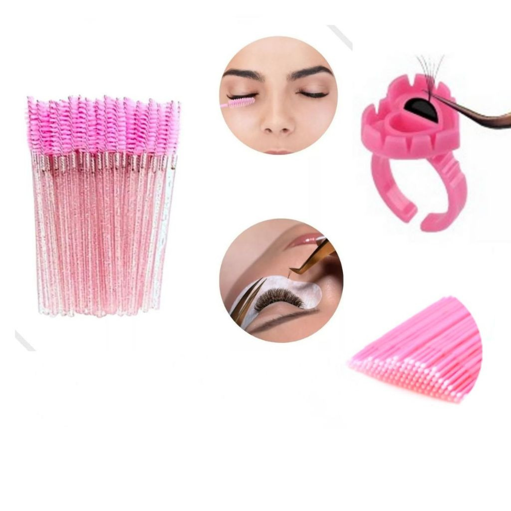 100 Escovinhas 100 Anéis Batoque 100 Microbrush