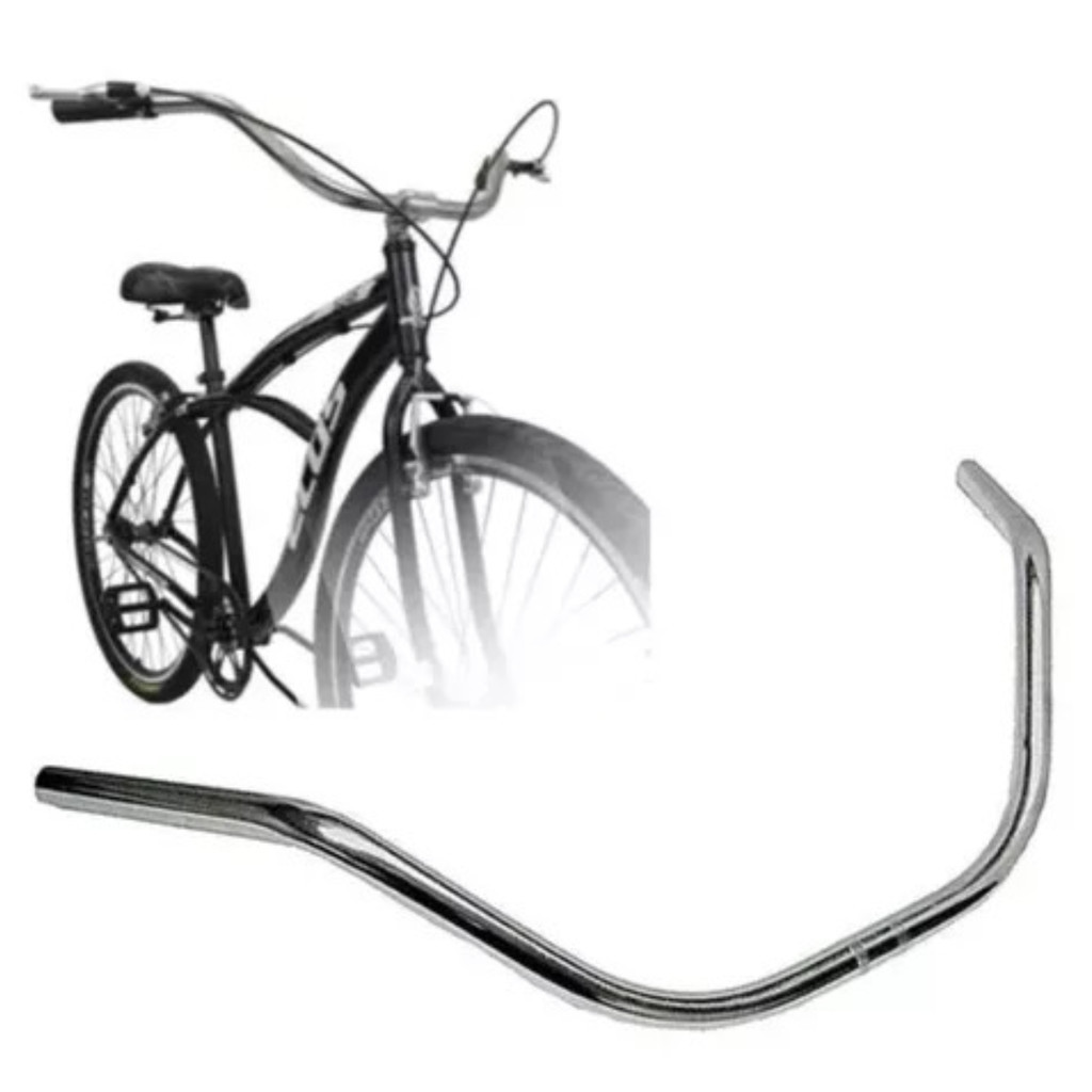 Guidão Caiçara Beach Vintage Bicicleta Retrô Praiana Cromado Design