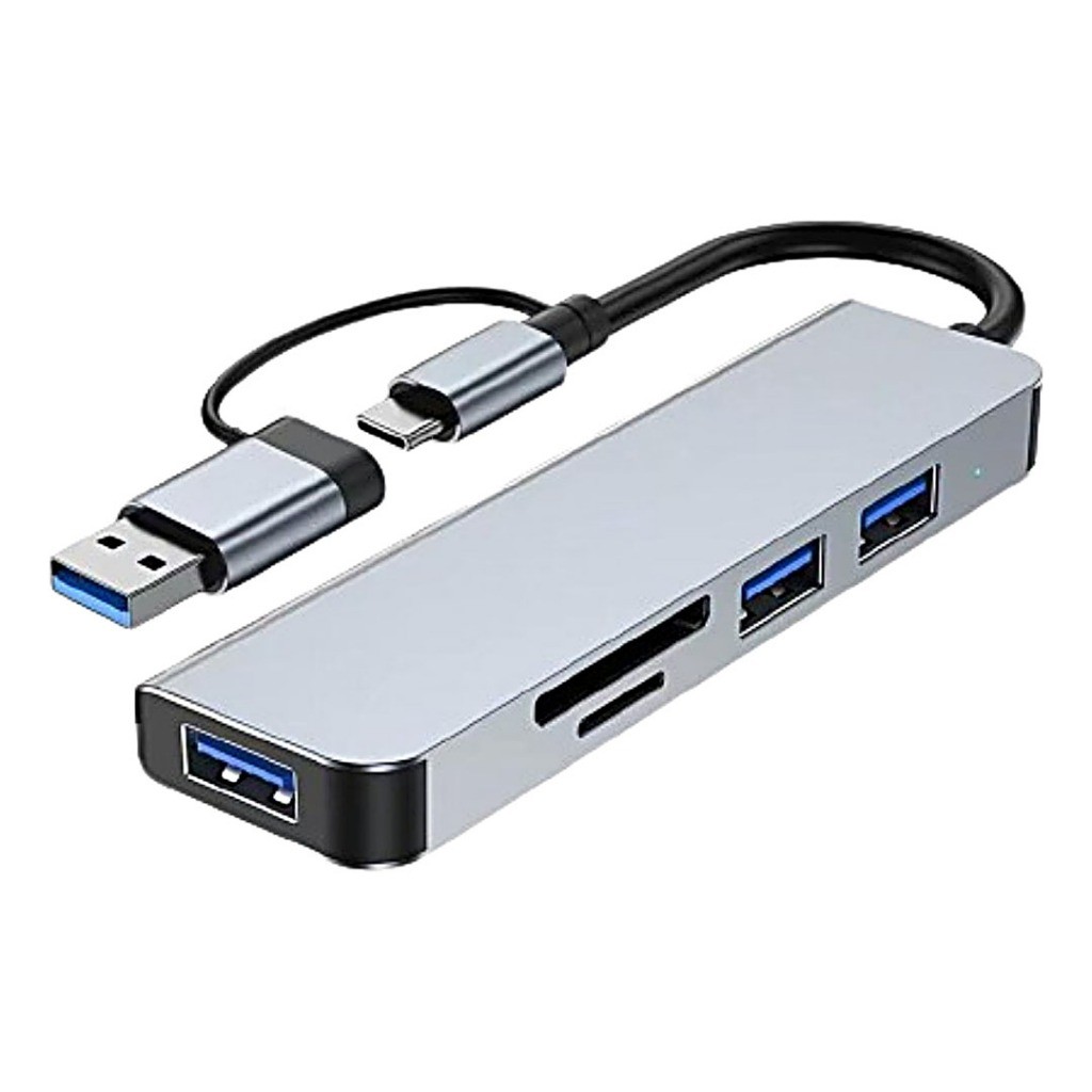 Adaptador Usb 2.0 4 Em 1 - Hub Dock 5 Em 2 Usb-c E Usb-a