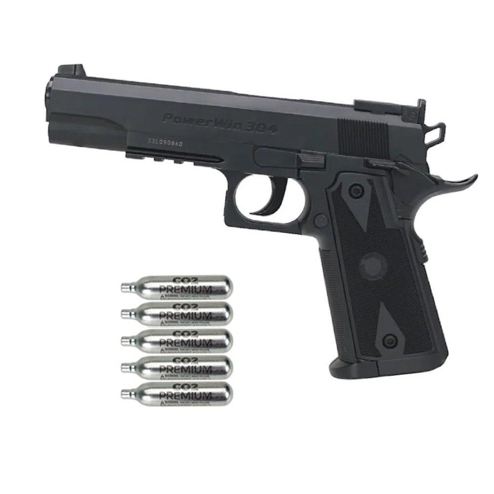 Pistola de Pressão CO2 1911 Tactical BBs 6mm + CO2 em Oferta na Shopee