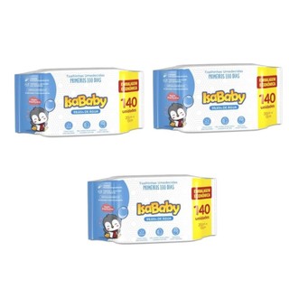 Kit 3 Lenço Toalhinhas Umedecidas Isababy Infantil 420 lenços em Oferta na Shopee