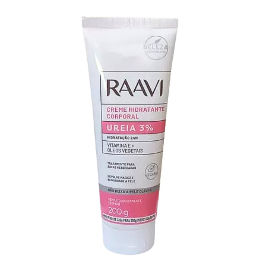 Creme Hidratante Raavi Corporal Ureia 3% 200g em Oferta na Shopee