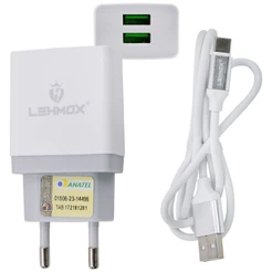 Carregador USB-C Rápido 2 Entrada USB Para Iphone Android
