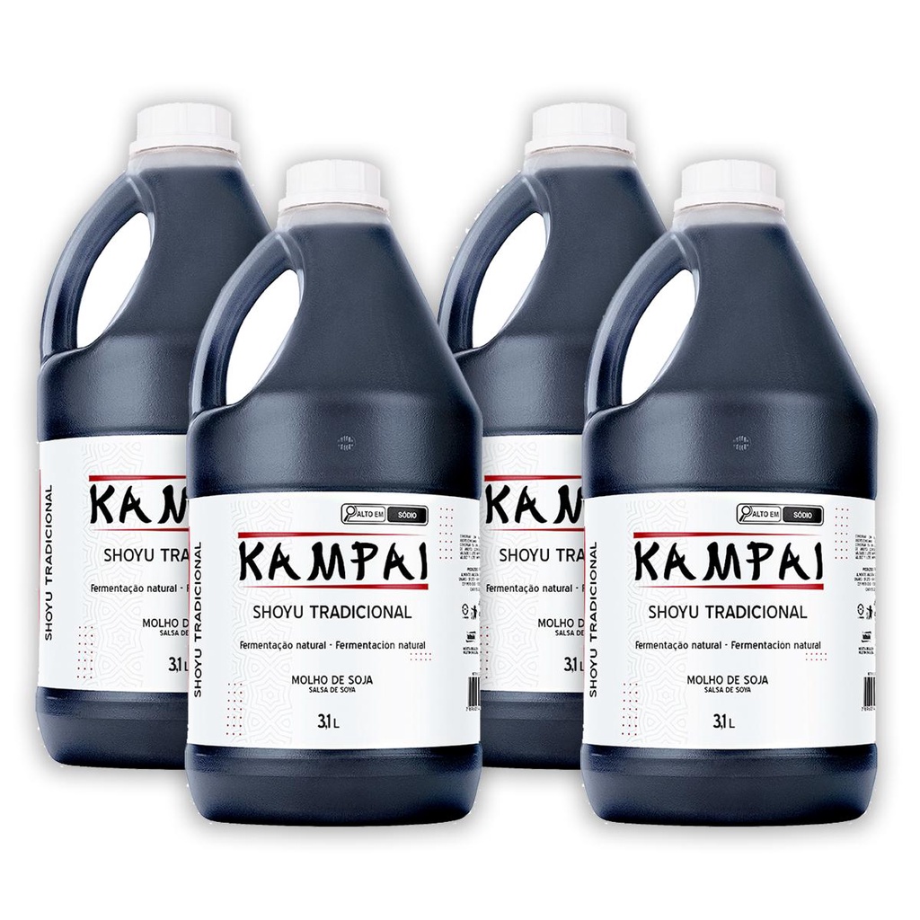 04Un Shoyu Tradicional Kampai 3,1L Para Comida Japonesa Oriental Sushi Sashimi Temaki