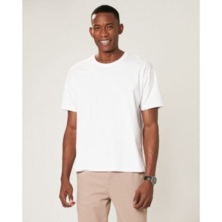 Camiseta Básica Masculina Gola Texturizada Em Algodão
