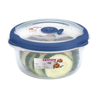 Pote Plástico Redondo Hermético Azul 1,1L Flor Sanremo