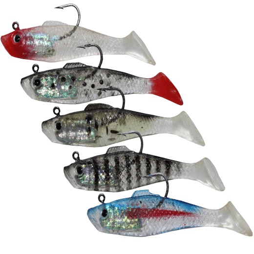 Kit 5 Isca Artificial Pesca Soft Lambari C/ Anzol Tucunare