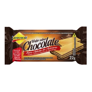 Mini Wafer Lowçucar Zero Açucares Sabor Chocolate 22G