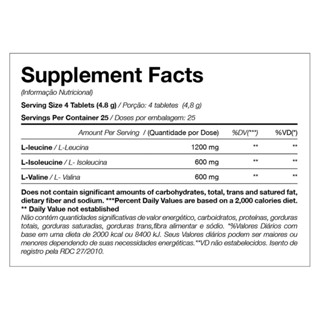Bcaa 2400 - Aminoácidos - 100 Tablets