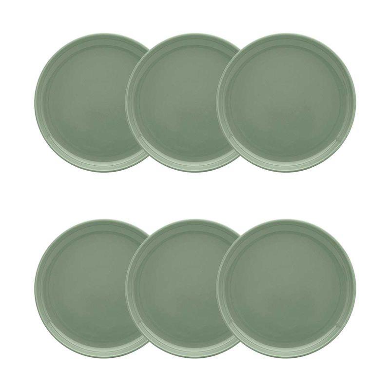 Jogo de 6 Pratos Sobremesa 20 Cm Oxford Flat Matcha em Oferta na Shopee