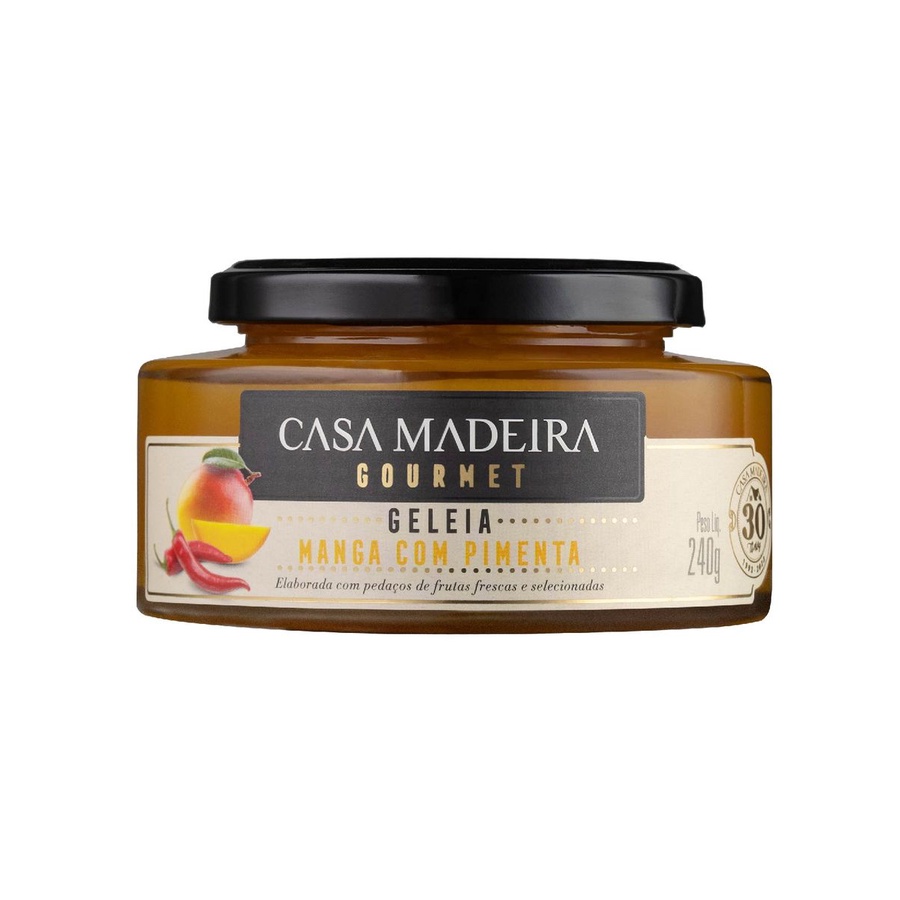 GELEIA GOURMET CASA MADEIRA MANGA C/ PIMENTA 240G em Oferta na Shopee