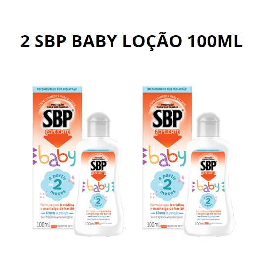 Kit com 2 Sbp Repelente Baby 100ml A Partir De 2 Meses Hipoalergênico