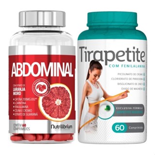 Abdominal Laranja Moro Cafeína L Carnitina Cromo 60 comp + Tirapetite 60 comp Nutrilibrium