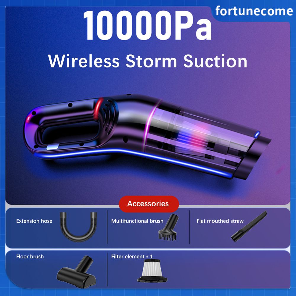 Aspirador de pó portátil para carro, mini aspirador de pó portátil para carro, carregamento sem fio, 120w, aspirador de pó portátil sem fio, soprador de ar, bomba de ar, fortuna