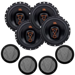 Kit 4 Alto Falantes 6 JBL Triaxial 6TRMS80 Multisystem 320W + 4 Telas Proteção 6 Preta