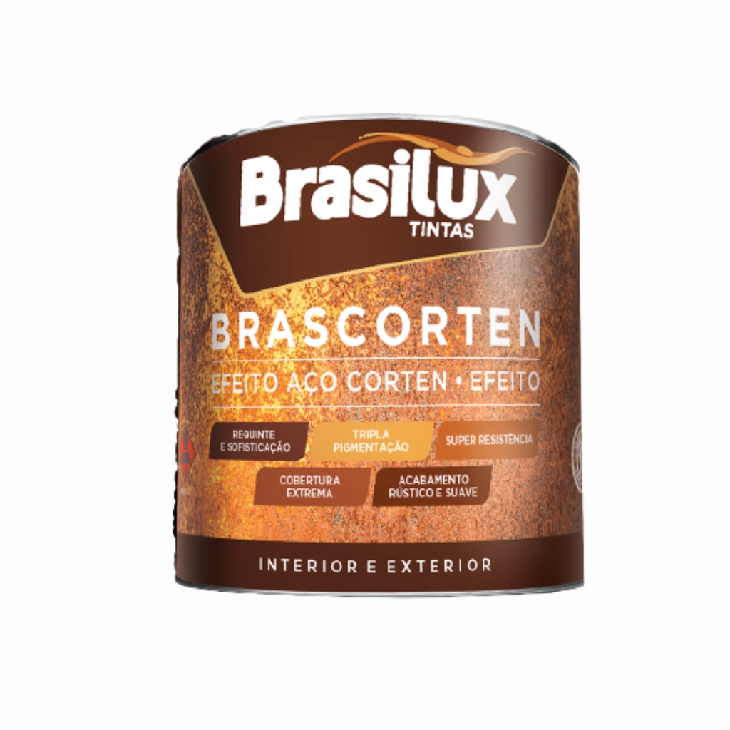 Aço Corten Ferrugem Efeito Laranja 900ml Brasilux em Oferta na Shopee