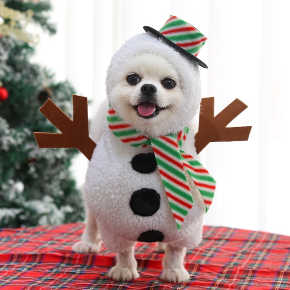 Roupa Do Cão Em Pé Boneco De Neve Traje Gato Natal Terno Cosplay Cão Fantasia Vestido Pet Outfit Engraçado Roupas Bulldog Francês Novo.