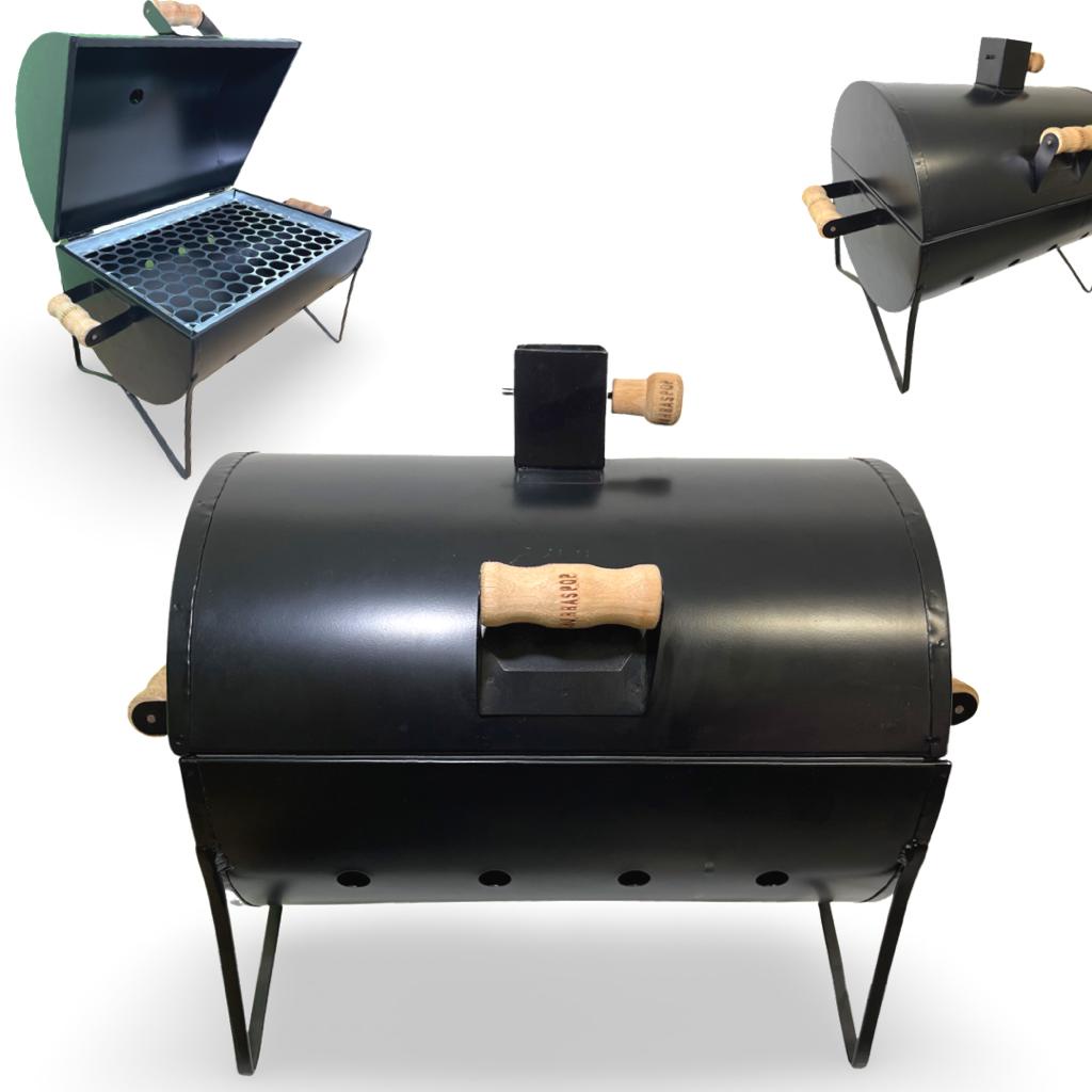 Churrasqueira Portátil BBK Aço Carbono Churrasqueira Bafo Com Grelha Preto Barbecue Grill Alta Qualidade