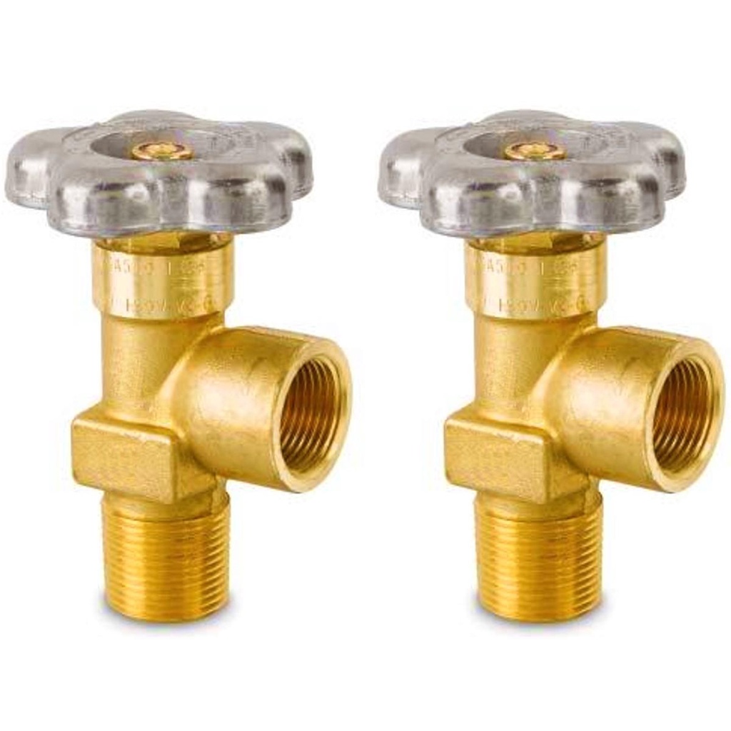 Kit 2 Válvula de Topo para Cilindro de Argônio Mistura Hélio Nitrogênio Rosca 3/4" 14 NGT CGA580 - Drava