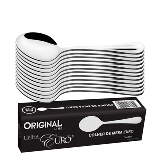 Jogo Aco Inox 12 Colher Sopa Linha Premium Buffet Restaurante Lanchonete Euro Original Line em Oferta na Shopee