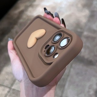 Capa Coração Para iPhone 11 12 13 14 15 Pro MAX Plus 11Pro X XR XS 7 8 SE 2020 15Pro 14Pro De Silicone Líquido De Luxo 3D Fofo Protetor À Prova De Choque