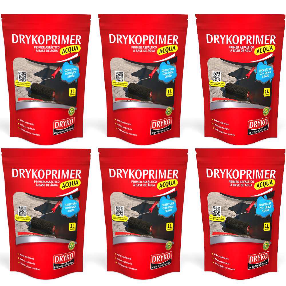 Primer para Manta Asfáltica Acqua 1 L com 6 Unidades DRYKO em Oferta na Shopee