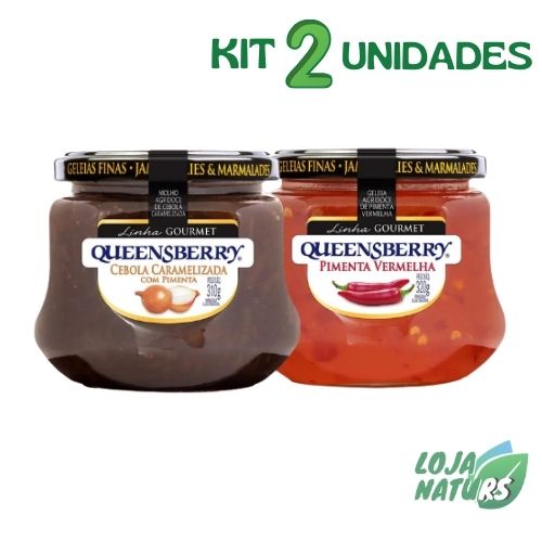 KIT 1 Geleia Gourmet Pimenta Vermelha + 1 Molho de Cebola Caramelizada Sem Glúten - Queensberry