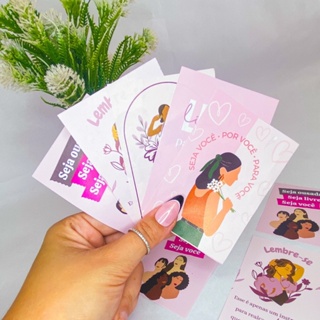 25 un | Folheto | Panfleto | Mensagem Motivacional | Mulheres | Mimo Clientes | Papelaria | Dia da Mulher em Oferta na Shopee