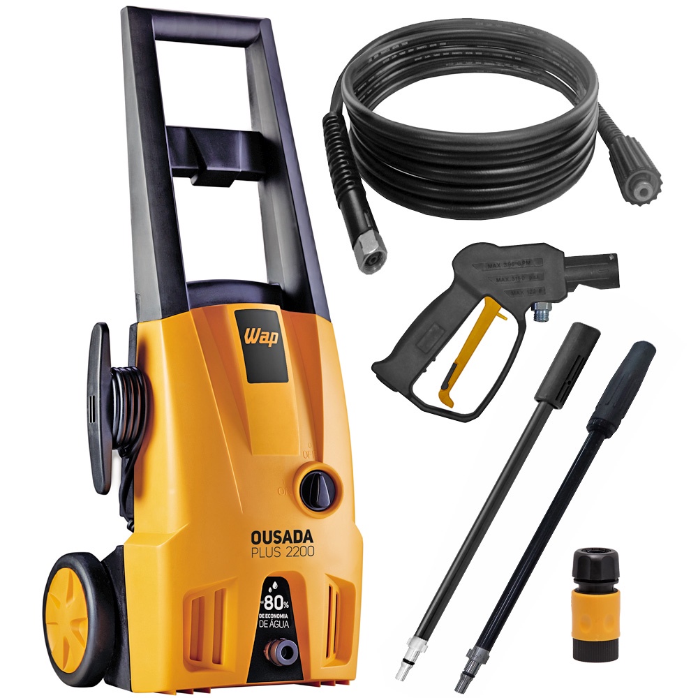 Lavadora de Alta Pressão Ousada Plus 2200 Compacta Potente 1500w 1750psi Wap - Home & Living