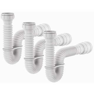 03 Unidades de Sifão Tubo Extensivel 74cm Branco c/ Suporte em Oferta na Shopee