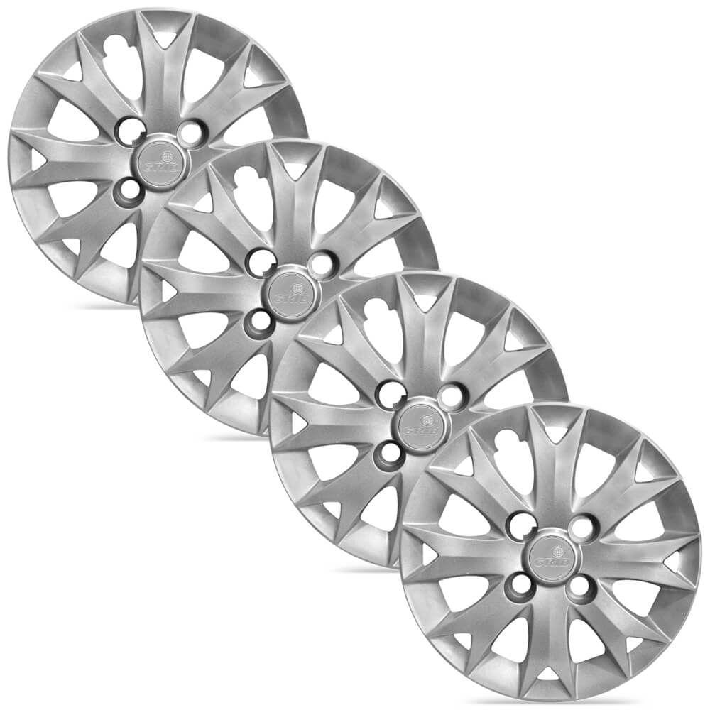 Jogo 4 Calota Original Palio Fire Prata Aro 13 Grid - Spare Parts and Accessories for Vehicles