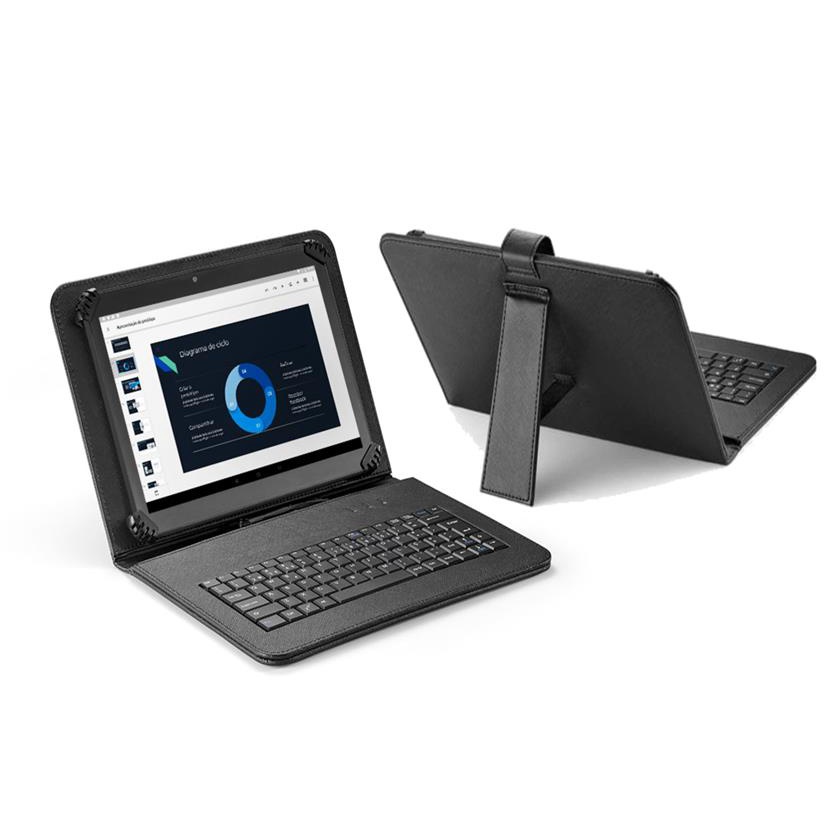 Capa com Teclado p/ Tablet Samsung Galaxy Tab X200 X205 T500 T505 T510 T515
