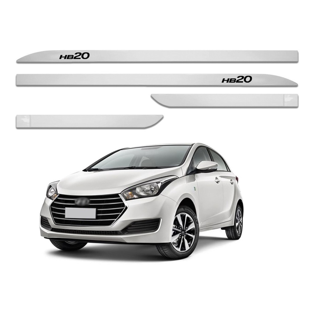 Jogo De Friso Lateral Porta Hb20 Hatch Branco Polar 2019