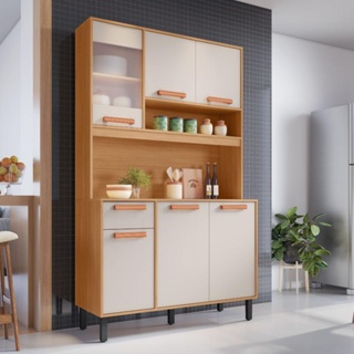 Armário de Cozinha 6 Portas 1 Gaveta Napoles Itatiaia em Oferta na Shopee