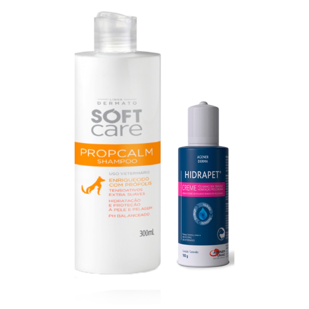 01 Shampoo Soft Care Propcalm 300ml E 01 Hidrapet Creme 100g
