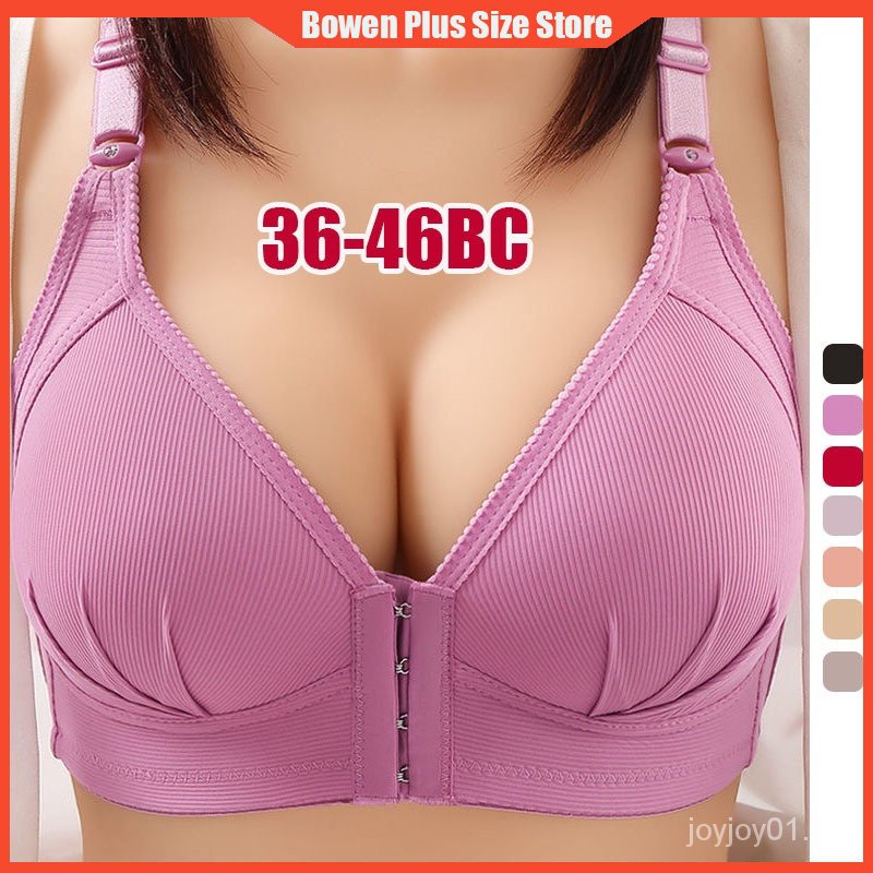 36-46BC Mulheres de grandes dimensões Bra Frente Aberta Push up Beleza Sem Fio De Volta Cueca Feminina Anti-Flacidez Peito Segurando Cueca GYEV