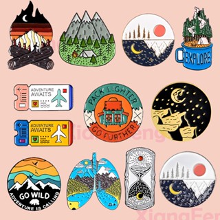 Paisagem Broche Exterior Ampulheta Alfinete Coração Quilt Badge Bag Acessórios