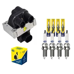 Kit com 1Bobina e jogo de Velas Palio 1.0 1.3 8v fire 2001
