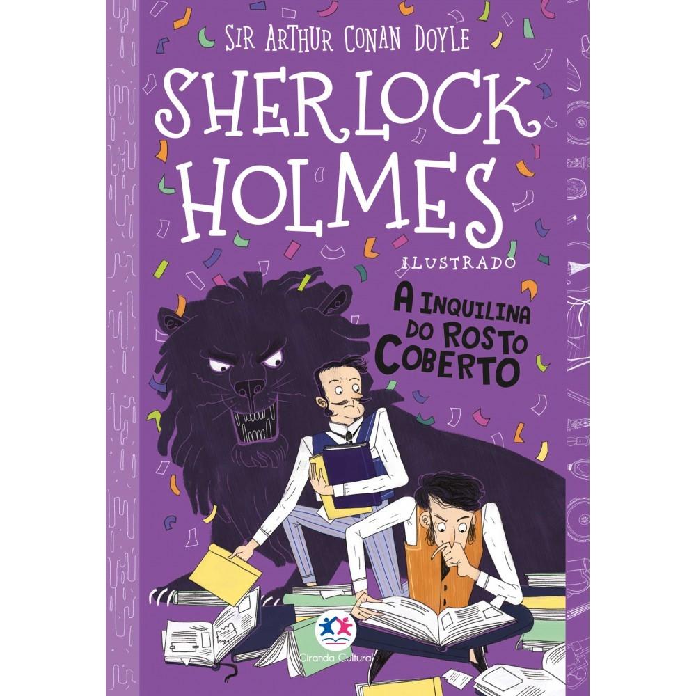 Livro Sherlock Holmes ilustrado - A inquilina do rosto coberto em Oferta na Shopee