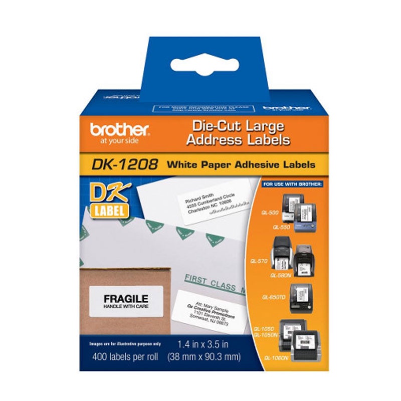 Etiqueta para impressora térmica rolo com 400 unidades DK1208 Brother - Stationery