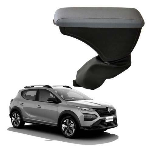 Apoio de Braço Encosto Suporte Descanço Porta Trecos Objetos Console Central Renault Kardian Evolut Prem Techno Cinza