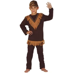 Fantasia Infantil pra Menino Roupa de Índio Americana Completa para Carnaval Festas e Teatro