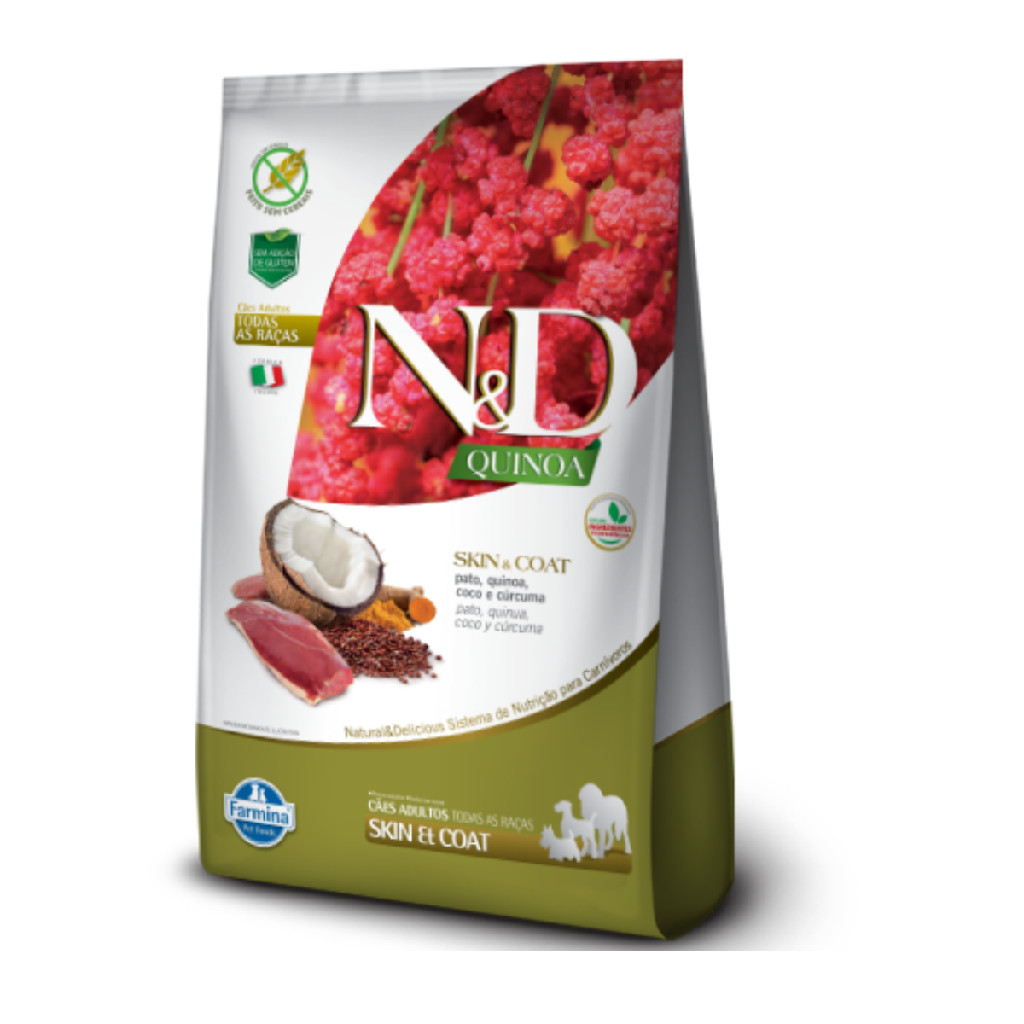 Ração N&D Quinoa 2,5Kg Canine Skin Sabor Pato Mini Breeds