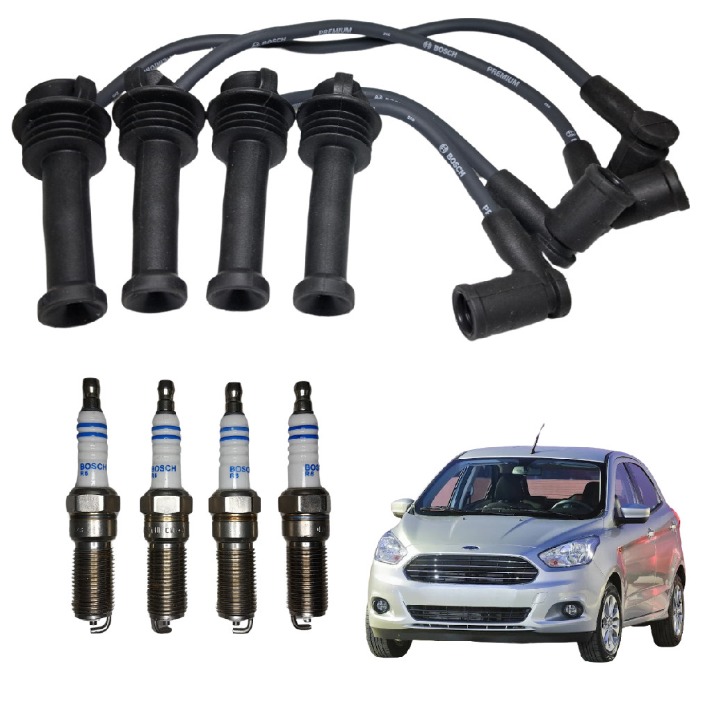 Cabo De Ignição + Vela De Ignição Bosch Ford Ka 1.5 2014 A 2018 em Oferta na Shopee