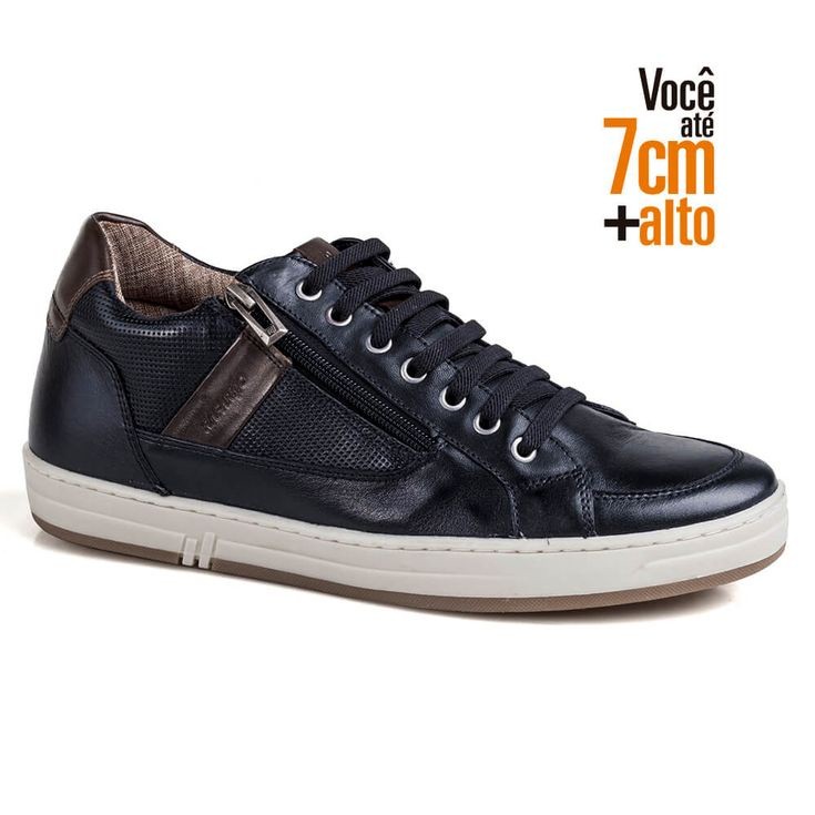 Tênis Casual Masculino Rafarillo Sky Surf Alth Couro Conforto Você 7cm +Alto Original 28003 em Oferta na Shopee