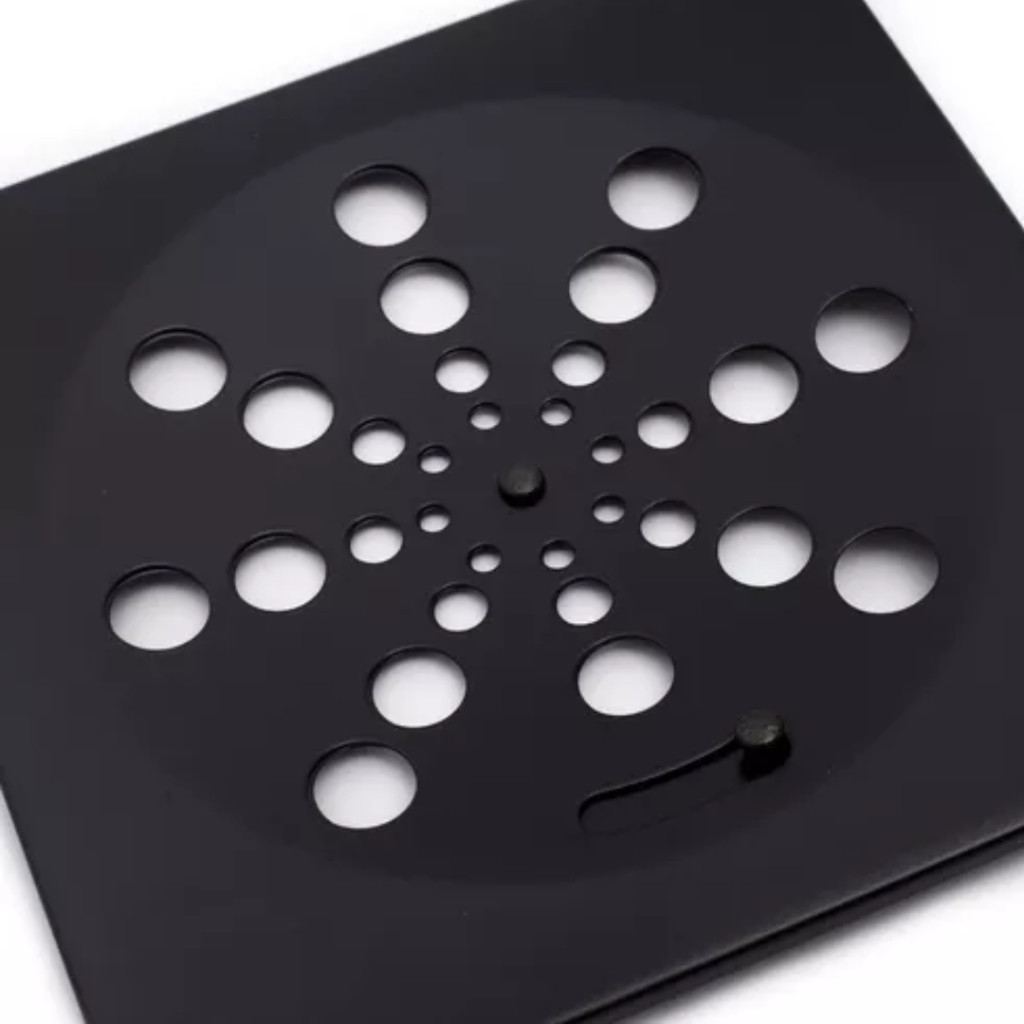 Detalhes do Ralo Grelha Inox Preto Black Banheiro Quadrado 15x15 C/ Fecho